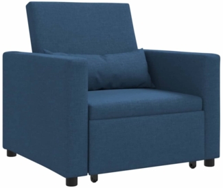 vidaXL Einzel-Schlafsofa mit Rädern Blau 90 x 165 x 87 cm Stoff 42002692