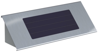 BASI Außen-Wandleuchte Hausnummernleuchte aus Edelstahl, solarbetrieben, Wandleuchte / Nachtleuchte für Hausnummern, 4 LED's, B185XH60XT50mm