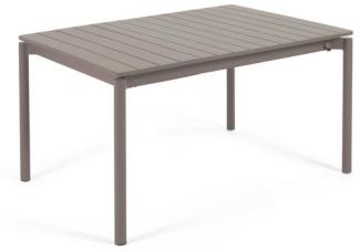 Nosh Zaltana ausziehbarer Outdoor-Tisch aus Aluminium mattbrauner 140 (200) x 90 cm