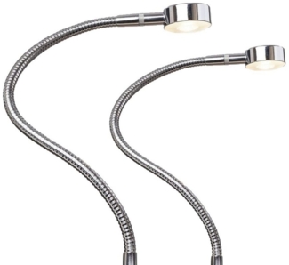 kalb Bettleuchte LED Leseleuchte Bettlampe Flexleuchte chrom silbergrau Touch Schalt, warmweiß