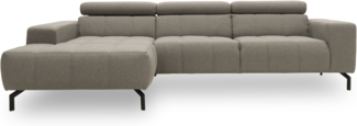 DOMO Collection Cunelli, Ecksofa mit Kopfstützfunktion, Webstoff silber, 175 x 292 cm