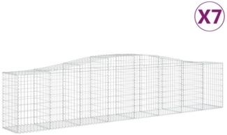 vidaXL Gabionen mit Hochbogen 7 Stk. 400x50x80/100cm Verzinktes Eisen 3145948
