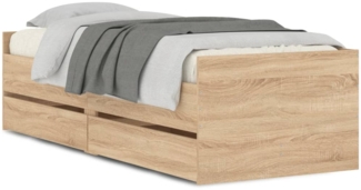 vidaXL Bettgestell mit Schubladen Sonoma-Eiche 90x200 cm 3207345