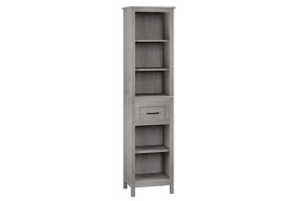 Homfa Badregal Bad-Hochschrank Badezimmerschrank, mit 5 Ablagen und Schublade, 42x31x170 cm, grau