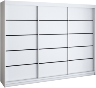 Schwebetürenschrank MES 2-türig Schrank 200 cm (mit Spiegel) Farbe: Weiß