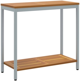 vidaXL outdoor Tisch mit Speicher Natürlich und grau 80 x 35 x 75 cm 4010608