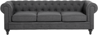 3-Sitzer Sofa Polsterbezug grau CHESTERFIELD