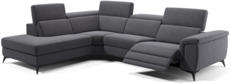 Sofanella Ecksofa AMARO Sofalandschaft Funktionssofa Stoff in Dunkelgrau M: 308 Breite x 108 Tiefe