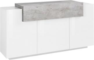 INOSIGN Sideboard Coro, Kommode, Schrank, Kredenz, grifflos mit Einlegeböden, mit 1 klappe, 3 Türen, Doppeltiefe B/T/H 160x45x85,6cm