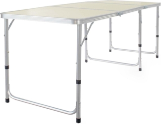 Campingtisch klappbar 180x60x70cm höhenverstellbar Aluminium MDF Tischplatte