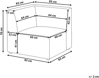 Eckmodul LEMVIG Cord Grün linksseitig
