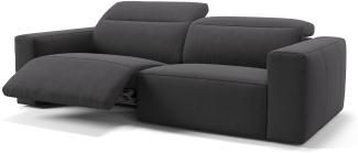 Sofanella 3-Sitzer LENOLA Stoff Stoffsofa Designersofa in Schwarz XL: 242 Breite x 109 Tiefe