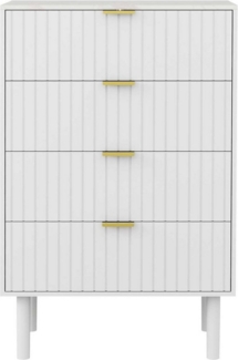 UEV Kommode mit 4 Schubladen marmor Beistellschrank für Wohnzimmer,Schlafzimmer (60 x 34 x 94cm, Mehrzweckschrank aus Holz für Büro Flur), Sideboard Schubladenschrank Schmal kommode Aufbewahrungskommode