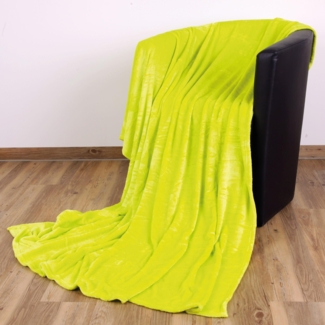 Kuscheldecke Wohndecke "Celina" - hochwertige Flauschige Decke, 180 x 220 cm - Grün
