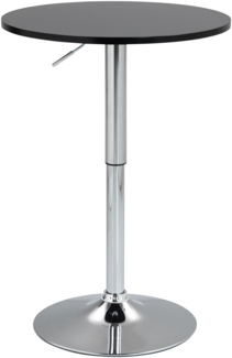 DELUKE® 2in1 Stehtisch Höhenverstellbar Ø 60cm CHERI - 106cm Hoch, Metall Gestell | Bistrotisch Gastro Bartisch Rund Wetterfest Outdoor Indoor Camping Bistrotisch Balkonmöbel, Schwarz-Silber