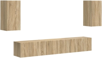 vidaXL TV-Schrankset Wandmontiert 3 pcs Sonoma-Eiche Holzwerkstoff 3409071