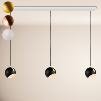 s.luce Ball Esstisch-Pendelleuchte drehbarer Schirm Ø 20cm 160cm Baldachin Kupfer