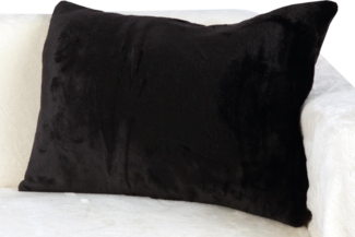 Kissenhülle Kuschel "Celina", in der Größe "40 x 60cm" - Schwarz - Kissenbezug mit Reißverschluss