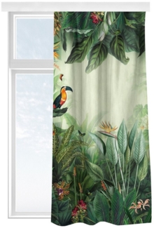 Bilderdepot24 Vorhang Gardine Natur Tropisch Vintage Bunter Dschungel Türvorhang Raumteiler (1 St), Multifunktionsband, blickdicht, Samt, Schiebegardinen Küche Schlafzimmer Wohnzimmer Schiebevorhang