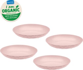 KOZIOL Suppenteller CLUB PLATE, (4 St), 100% recycelbar,CO2 neutrale Produktion, Kunststoff, Ø 22 cm