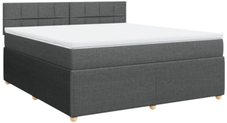 vidaXL Boxspringbett mit Matratze Dunkelgrau 180x200 cm Stoff 3287536