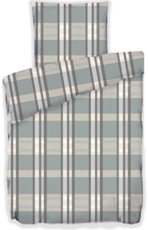 Buymax Bettwäsche Fleece Bettbezug-Set, kariert, Fleece, 2 teilig, 135x200 cm, warme Winterbettwäsche, kuschelig weich, Karo Muster