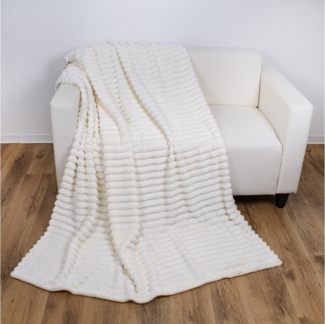 Wohndecke Kuscheldecke Wolldecke Sofadecke Cord Optik 150x200cm