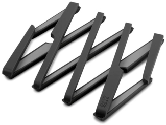 Joseph Joseph Topfuntersetzer Stretch 70033, Ausziehbarer Silikon-Topfuntersetzer Faltbar Rutschfest Schwarz