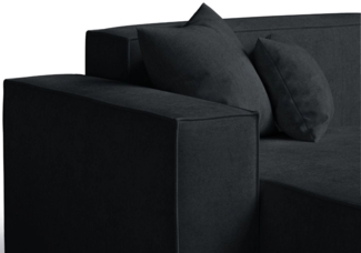 GrainGold Ecksofa L-Form ARIZONA - 265x180 cm, Schwarz, Links, Wellenfedern, HR37-Schaum und T30-Schaum