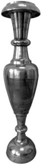 Casa Padrino Designer Antik Stil Vase Aluminium Vernickelt Silber - Hotel Dekoration - Barock Blumengefäss Pflanzentopf - Mod2 H. 184 cm