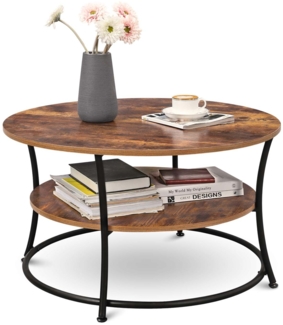 Couchtisch Lillie - Holzfarben / Metall - Ø 80cm