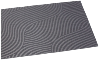 Dekoleidenschaft Fußmatte "Waves" grau 60x90 cm Fussmatte Innen, Fussabtreter, Schmutzfangmatte, rechteckig, Türmatte ruschfest, Bodenmatte, Fußabstreifer Eingangsbereich
