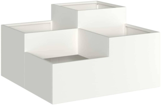 vidaXL Gartenblumentopf Weiß 80 x 80 x 48 cm Stahl 865842