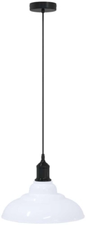 vidaXL Pendelleuchte Höhenverstellbar E27 Weiß Glänzend Ø 31 cm Metall 4103442
