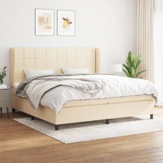 Boxspringbett mit Matratze Stoff Creme 200x200 cm, Härtegrad: H2 [3127994]