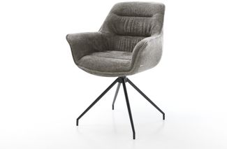 Esszimmerstuhl Kaira-Flex Bouclé Soft Schlamm Kreuzgestell konisch Schwarz