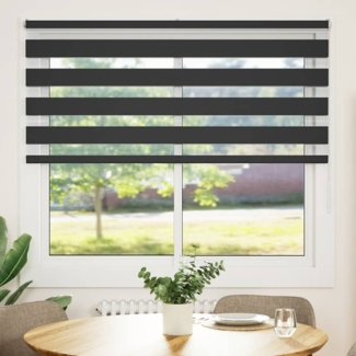 vidaXL Zebrarollo Schwarz 155x150 cm Stoffbreite 150,9 cm Polyester 4014246