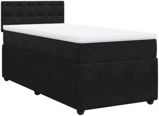 vidaXL Boxspringbett mit Matratze Schwarz 90x200 cm Samt 3287640
