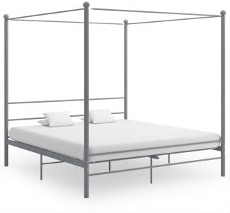 vidaXL Himmelbett Grau Metall 180x200 cm 325068