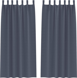 vidaXL Verdunkelungs-Vorhänge mit Ringen 2 pcs Anthrazit 225 x 140 cm 4107560