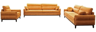 MOEBLO Polstergarnitur ESTELA 3+2+1, (Stoff Samt (Velour) Glamour Wohnlandschaft Sofa Couch Garnitur, Polstermöbel-Set Ohrensofa 3 Sitzer, 2 Sitzer und Sessel)
