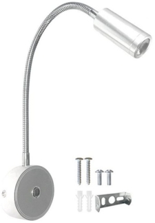 MUPOO LED Leselampe LED Nachtlicht,Wandlampe LED Leselicht mit Schalter & USB, 360°Gedreht, 3 Lichtfarben, Dimmbar, LED fest integriert, Dimmbar,Bettlampe,LED Leselampen,Schwenkbar,Schwarz&Silber