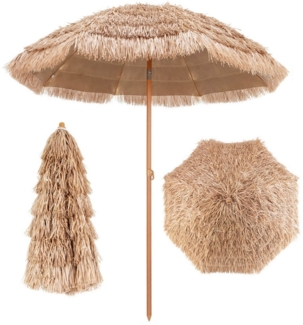 KOMFOTTEU Sonnenschirm, Strandschirm mit 8 Rippen, 30° knickbar