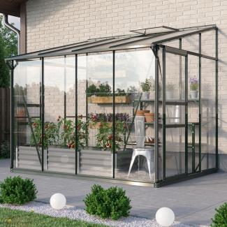 Vitavia Anlehn-Gewächshaus "Osiris 5200", smaragd, 5,2 m²,3 mm ESG, 6 mm HKP