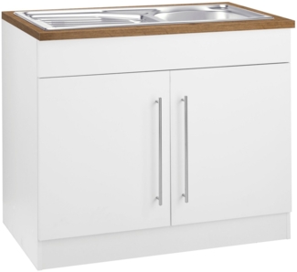 KOCHSTATION Spülenschrank KS-Samos 100 cm breit, inkl. Einbauspüle