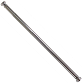 Ekershop Duschvorhangstange Alu Chrom glänzend Duschstange 140 - 250 cm Teleskopstange Klemmstange, Ø 25 mm, ausziehbar, kürzbar, geklemmt, Aluminium, für Duschvorhang ohne Duschvorhangringe, Antirutsch Pet, ohne Bohren