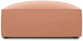 Micadoni Samtstoff Pouf Hocker Ruby | Bezug Pink | Beinfarbe Black Plastic