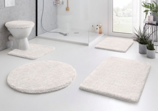Kleine Wolke Badematte RELAX, Höhe 30 mm, rutschhemmend beschichtet, fußbodenheizungsgeeignet, Polyacryl, rechteckig, 2er-Set 50x80 cm / 60x100 cm, Badteppich, Uni Farben, rechteckig, rund & als Set erhältlich