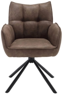 More2Home Drehstuhl Design-Stuhl MCAS-1, Federkern, drehbar, Wildlederoptik braun