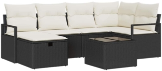 vidaXL Garten-Sofa-Set 7 pcs Schwarz und Creme 232 x 122 x 85 cm 3359186